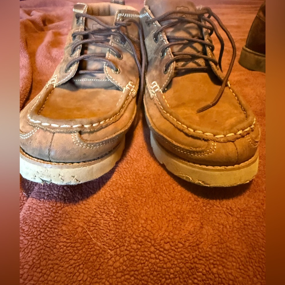 Twisted X Brown Lace Up Boots Youth 4.5 fits like Women’s 7 Wedge sole Moc toe - Picture 10 of 11